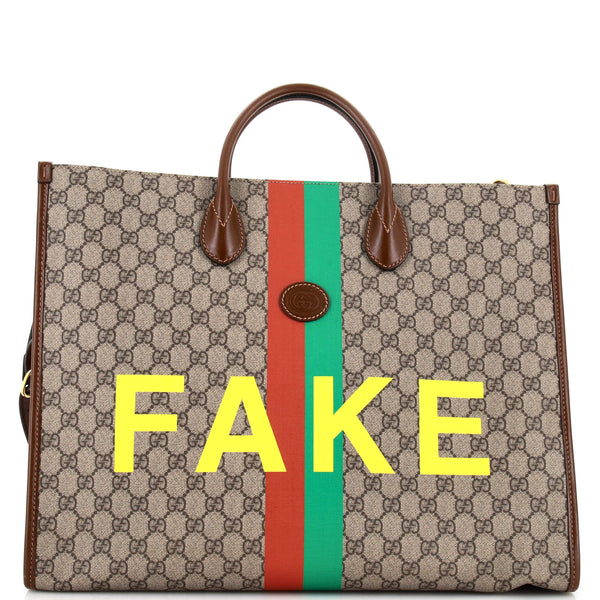Gucci Fake/Not Convertible Open Tote Printed GG Coated Canvas