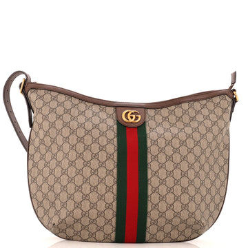 Gucci Ophidia Half Moon Hobo GG Coated Canvas Large