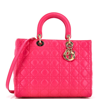 Christian Dior Lady Dior Bag Cannage Quilt Lambskin Large