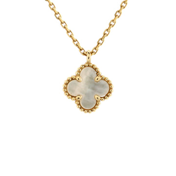 Van Cleef & Arpels Sweet Alhambra Pendant Necklace 18K Yellow Gold and Mother of Pearl