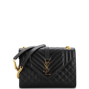 Saint Laurent Classic Monogram Envelope Satchel Mixed Matelasse Leather Medium