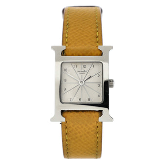 Hermes Heure H Quartz Watch Stainless Steel and Leather 21