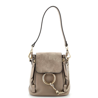 Chloe Faye Backpack Leather and Suede Mini