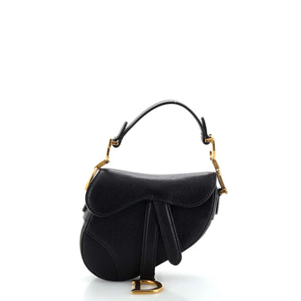 Christian Dior Saddle Handbag Leather Micro