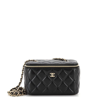 Chanel Classic Vanity Case with Chain Quilted Lambskin Small
