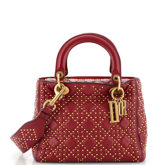 Christian Dior Supple Lady Dior Bag Cannage Studded Lambskin Medium