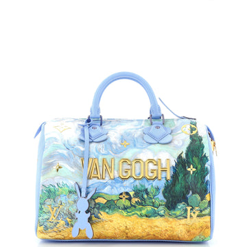 Louis Vuitton Speedy Handbag Limited Edition Jeff Koons Van Gogh Print Canvas 30