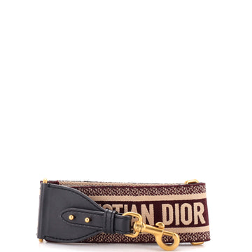 Christian Dior Logo Shoulder Strap Embroidered Canvas