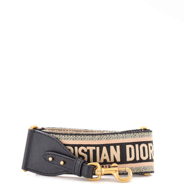 Christian Dior Logo Shoulder Strap Embroidered Canvas