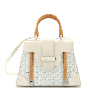 Goyard Saigon Top Handle Bag Coated Canvas with Leather PM
