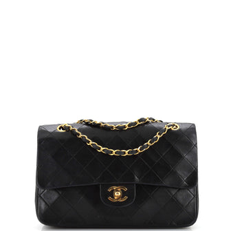 Chanel Vintage Classic Double Flap Bag Quilted Lambskin Medium