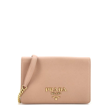 Prada Chain Wallet Crossbody Saffiano Leather