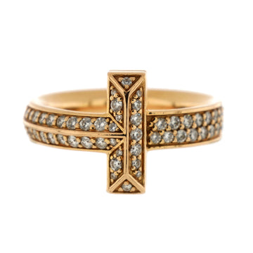 Tiffany & Co. T1 Ring 18K Yellow Gold with Pave Diamonds Wide