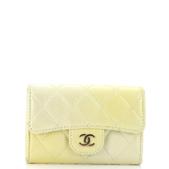 Chanel Classic Flap Card Case Quilted Iridescent Calfskin