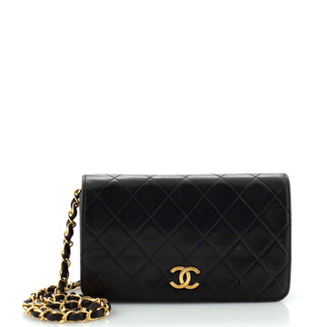 Chanel Vintage Full Flap Bag Quilted Lambskin Mini