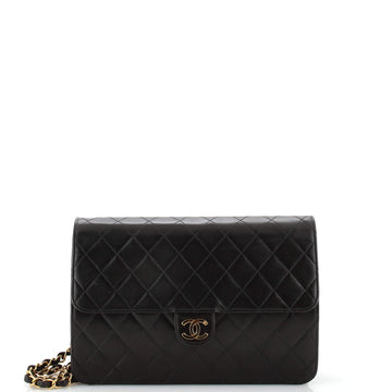 Chanel Vintage Clutch with Chain Quilted Leather Medium