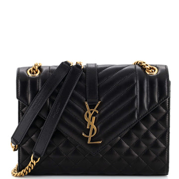 Saint Laurent Classic Monogram Envelope Satchel Mixed Matelasse Leather Medium
