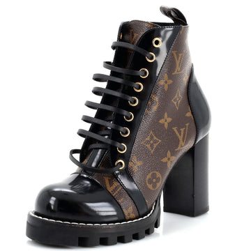 Louis Vuitton Women's Star Trail Ankle Boots Monogram Canvas with Patent