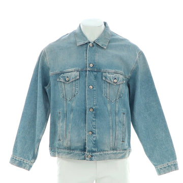 Balenciaga Logo Patch Oversized Jacket Embroidered Distressed Denim