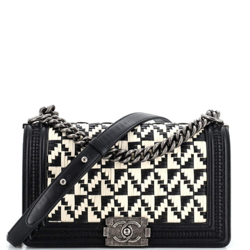 Chanel Boy Flap Bag Woven Calfskin Old Medium