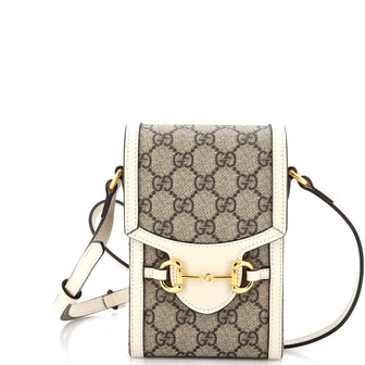 Gucci Horsebit 1955 Crossbody Bag GG Coated Canvas Mini