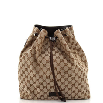 Gucci Drawstring Backpack (Outlet) GG Canvas Medium