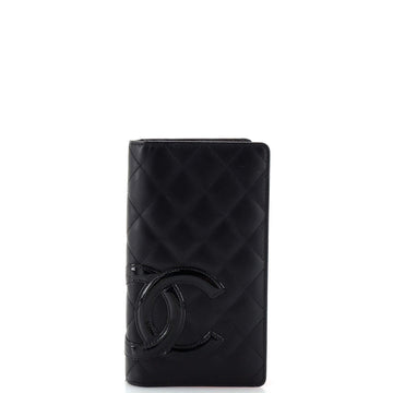 Chanel Cambon Bifold Wallet Quilted Lambskin Long