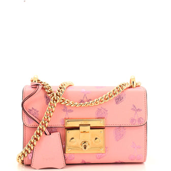 Gucci Padlock Shoulder Bag Printed Leather Small