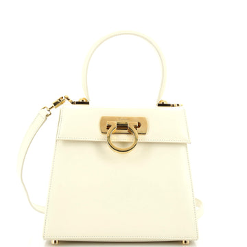Salvatore Ferragamo Gancini Convertible Top Handle Bag Leather Mini