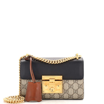 Gucci Padlock Shoulder Bag GG Coated Canvas and Leather Small