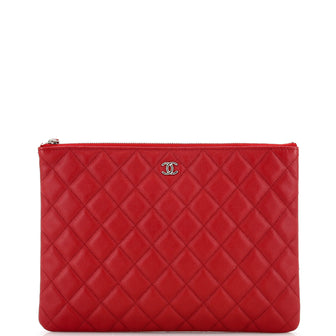 Chanel CC Casino O Case Clutch Quilted Lambskin Medium