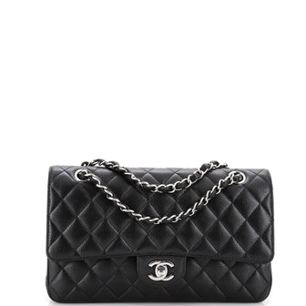 Chanel Classic Double Flap Bag Quilted Caviar Medium