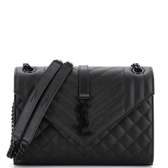 Saint Laurent Classic Monogram Envelope Satchel Mixed Matelasse Leather Medium