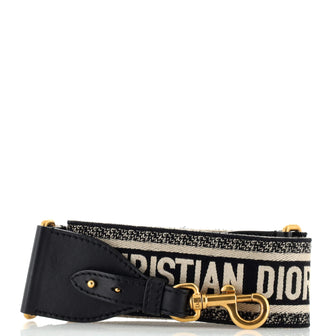 Christian Dior Logo Shoulder Strap Embroidered Canvas