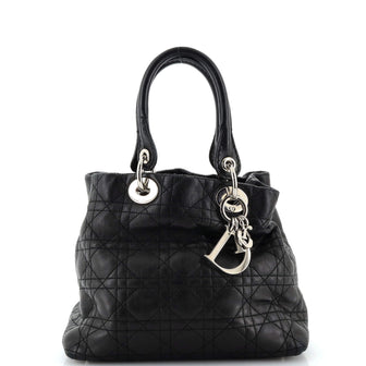 Christian Dior Lady Dior Soft Tote Cannage Quilt Lambskin Medium