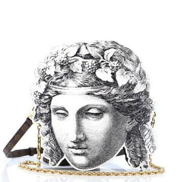 Louis Vuitton Pochette Tete Limited Edition Fornasetti Architettura Print Leather and Monogram Canvas