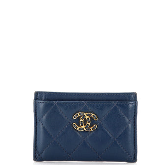 Chanel 19 Card Holder Quilted Leather