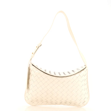 Bottega Veneta Cradle Fold Over Shoulder Bag Intrecciato Leather