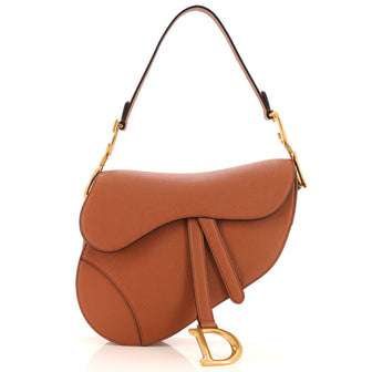Christian Dior Saddle Handbag Leather Medium