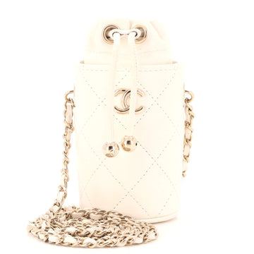 Chanel Drawstring Bucket with Chain Quilted Lambskin Mini