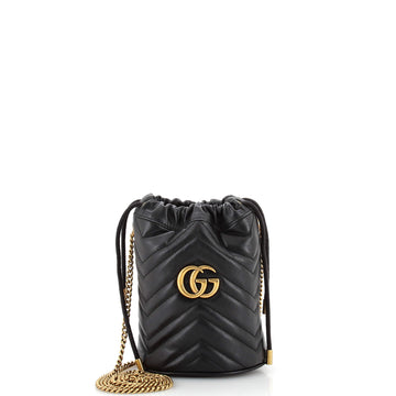 Gucci GG Marmont Bucket Bag Matelasse Leather Mini