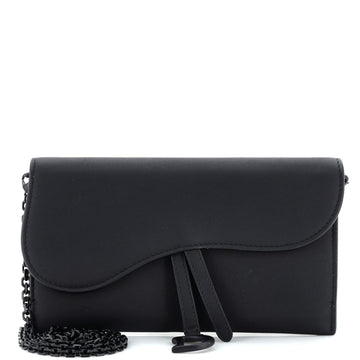 Christian Dior Saddle Chain Wallet Leather