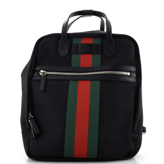 Gucci Top Handle Web Backpack Techno Canvas Medium