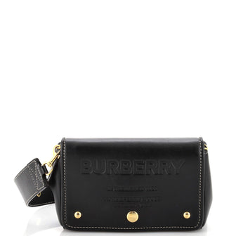 Burberry Hackberry Shoulder Bag Embossed Leather Small