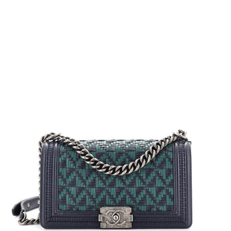 Chanel Boy Flap Bag Woven Calfskin Old Medium