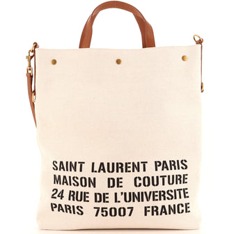 Saint Laurent Universite Foldable Tote Printed Canvas North South