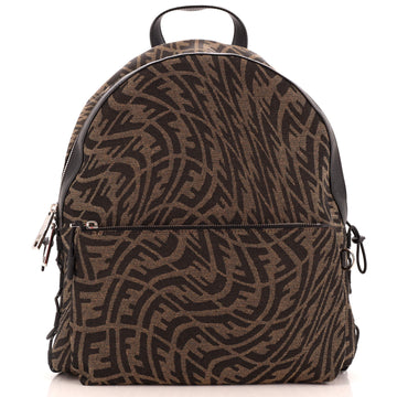 Fendi Sarah Coleman Zip Backpack Vertigo Zucca Canvas