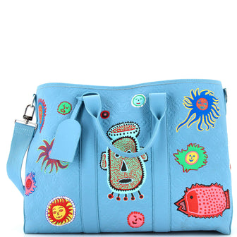 Louis Vuitton Weekend Tote Yayoi Kusama Faces Monogram Taurillon Leather