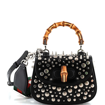 Gucci Bamboo 1947 Top Handle Bag Studded Leather Mini