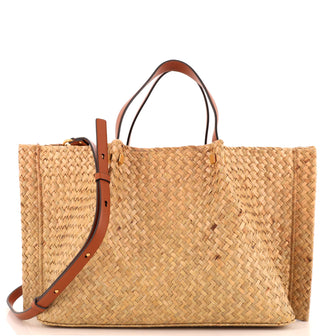 Valentino Garavani VLogo Escape Tote Straw Medium